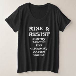 Aufstieg und Aufstand Anti Donald Trump Große Größe T-Shirt