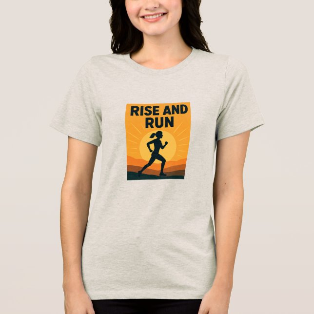 Aufstieg und Lauf Tri-Blend Shirt (Vorderseite)