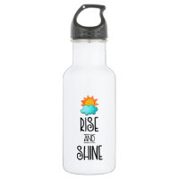 Aufstieg und Rheintypografie mit Sonne und Wolke