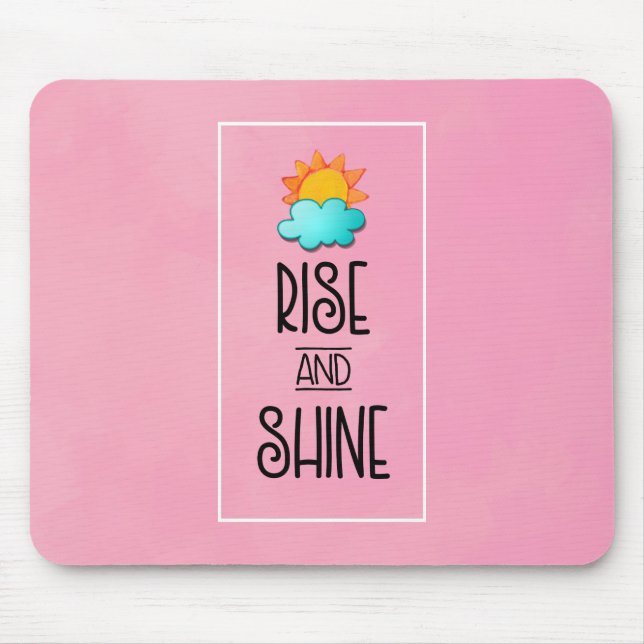 Aufstieg und Rheintypografie mit Sonne und Wolke Mousepad (Vorne)