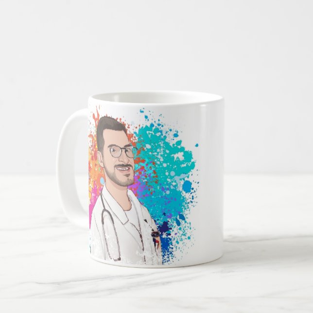 Aufstieg und Shine Aber zuerst, Kaffee Morgenmotiv Kaffeetasse (Vorderseite Links)