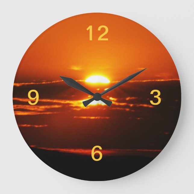 Aufstieg und Sonnenaufgang Große Wanduhr (Vorderseite)