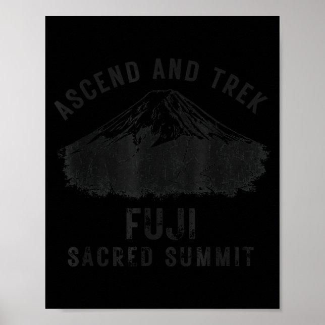 Aufstieg und Wanderung Fuji heiliger Gipfel Wander Poster (Vorne)