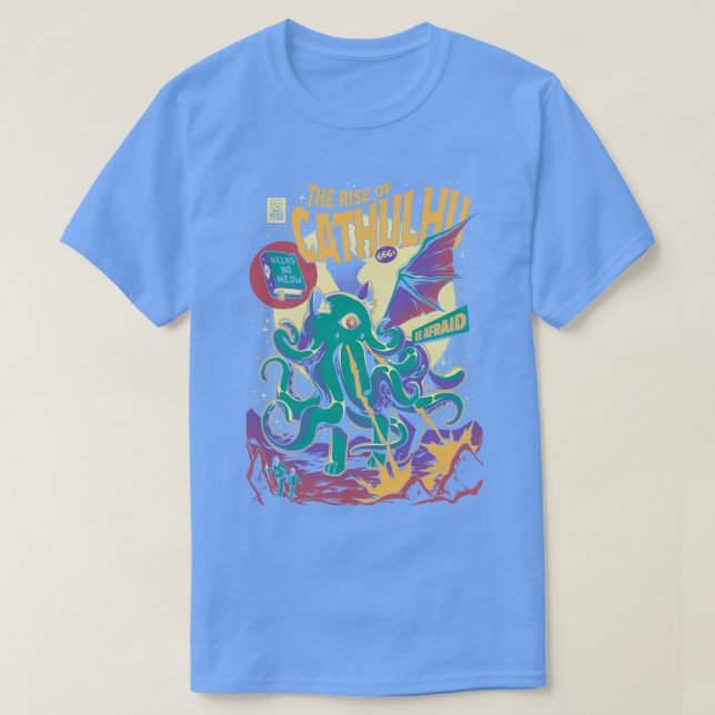 Aufstieg von Cathulhu T-Shirt (Design vorne)
