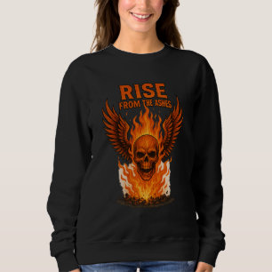 Aufstieg von den Aschen - flammender Schädel mit F Sweatshirt