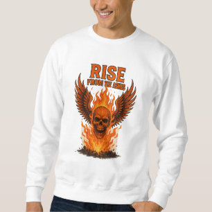 Aufstieg von den Aschen - flammender Schädel mit F Sweatshirt