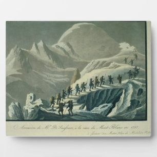 Aufstieg von Herrn De Saussure zum Gipfel von Mont Fotoplatte