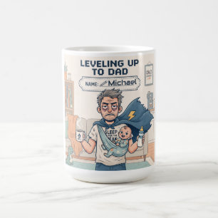 Aufstieg zum Dad-Funny-Neuer-Vater-Personalisierte Kaffeetasse
