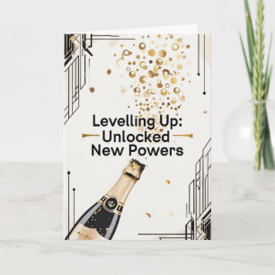 Aufstieg zum Geburtstag Lustiger Gamer Champagner Karte