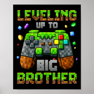 Aufstieg zum großen Bruder für Gamer Boys Kids Gam Poster
