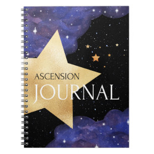 Aufstiegsjournal – Lila und Gold Cosmic Star Notizblock
