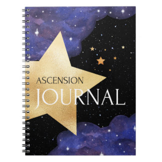 Aufstiegsjournal – Lila und Gold Cosmic Star Notizblock