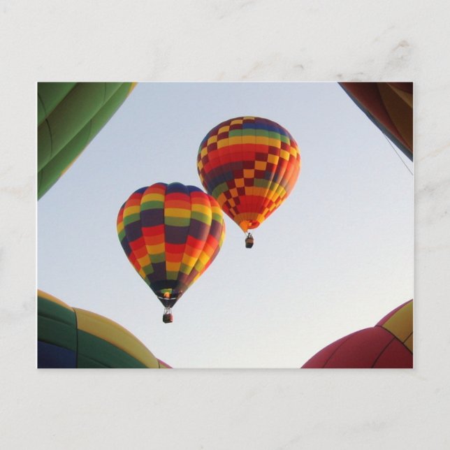 Aufstrebende Balloons in den frühen Stunden Postkarte (Vorderseite)
