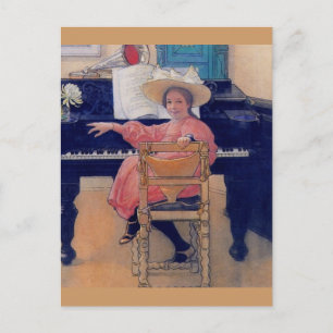 Aufstrebende Klavierdiva Postkarte