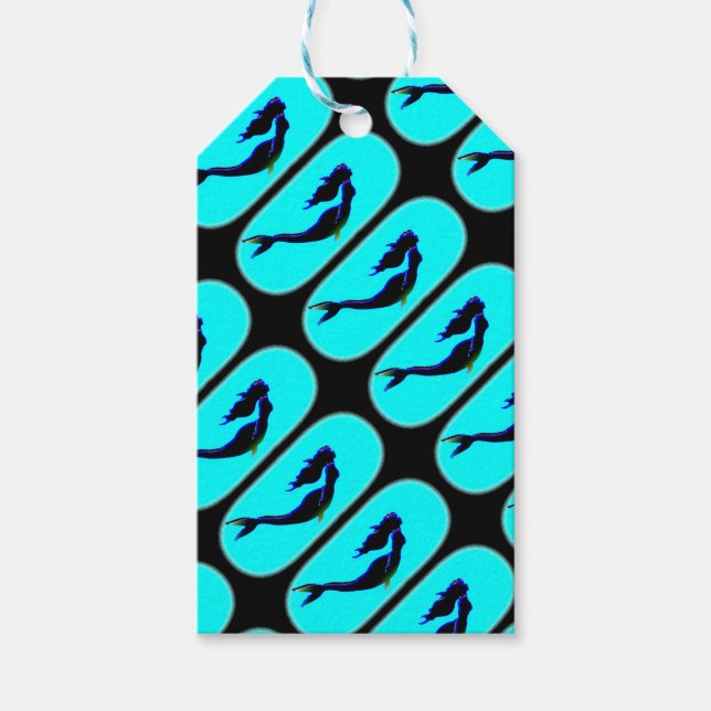 aufstrebende schwarze Meerjungfrauen Geschenkanhänger (Vorderseite)