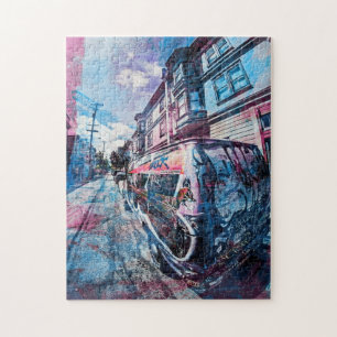 Auftrag-Bezirks-Graffiti schaukeln den Packwagen Puzzle