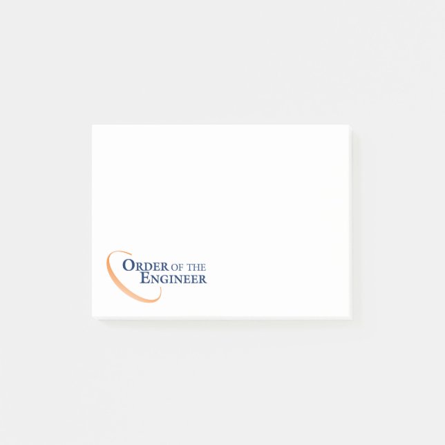 Auftrag des Ingenieurs Post-it Klebezettel (Vorderseite)