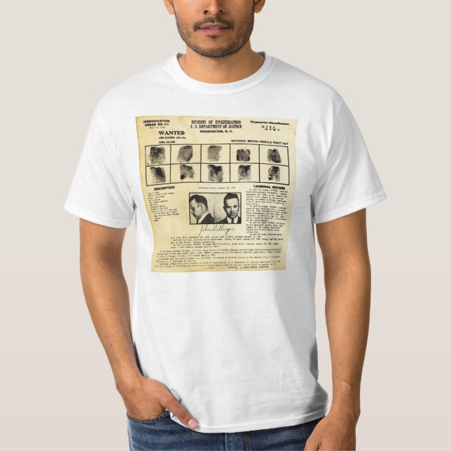 Auftrag DOJs Identifcation John Dillinger 1217 T-Shirt (Vorderseite)