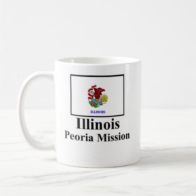 Auftrag-Trinkbehälter Illinois Peoria Kaffeetasse (Links)