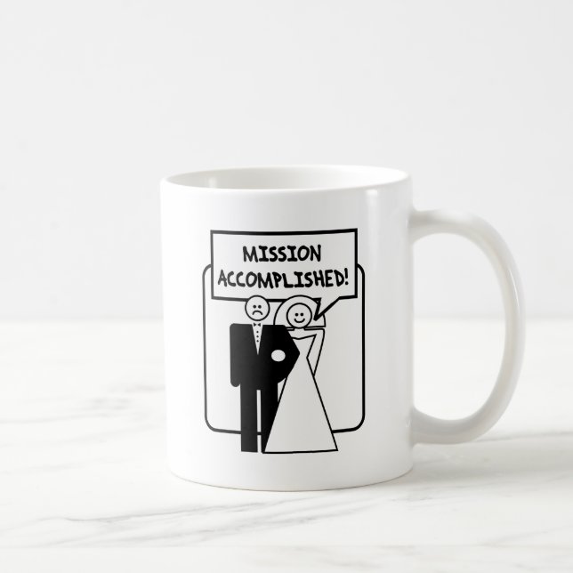 "Auftrag vollendete" Heirat Tasse (Rechts)