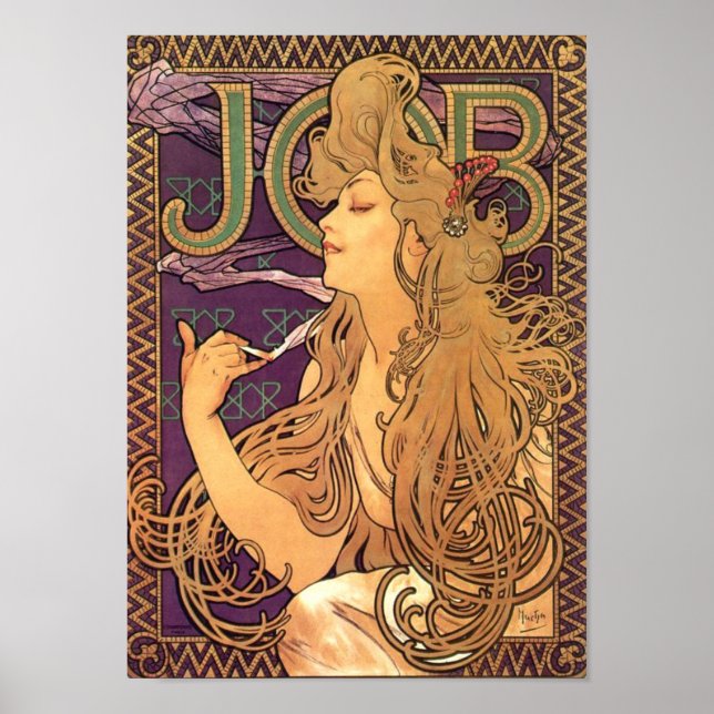 Auftrag von Alfons Mucha - Art Nouveau Poster (Vorne)