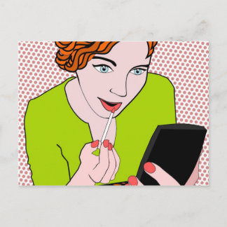 Auftragen von Lippenglanz Postkarte