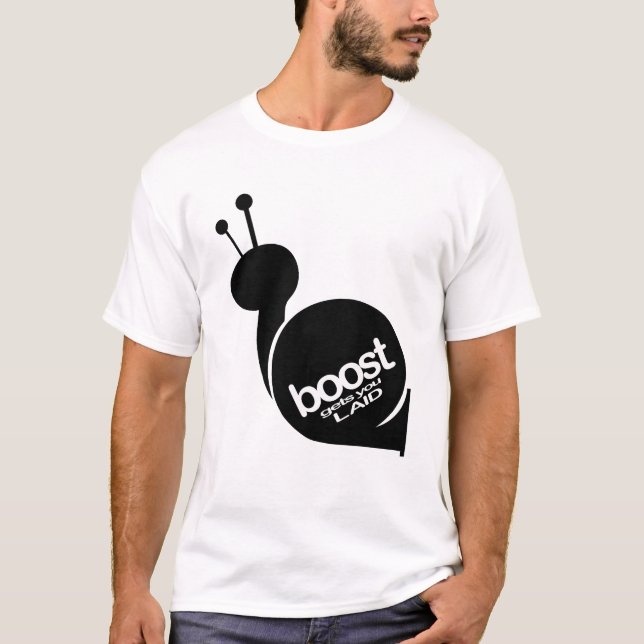 Auftrieb erhält Sie gelegt - schwarze Schnecke T-Shirt (Vorderseite)