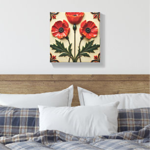 Aufwachen in einem Feld von Mohnblumen Leinwanddruck