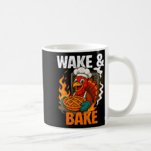 Aufwachen und backen lustiger Vintage-Truthahn Tha Kaffeetasse