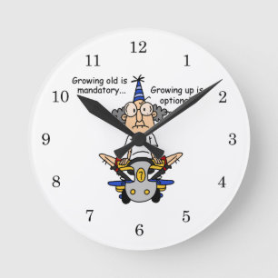 Aufwachsen ist fakultativer Spaß Runde Wanduhr