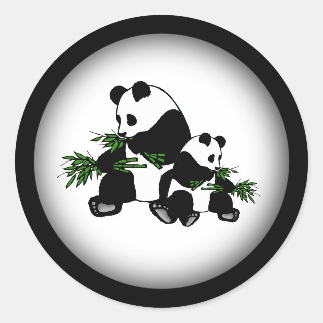 Aufwachsen Panda Runder Aufkleber (Vorderseite)