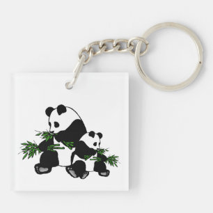 Aufwachsen Panda Schlüsselanhänger