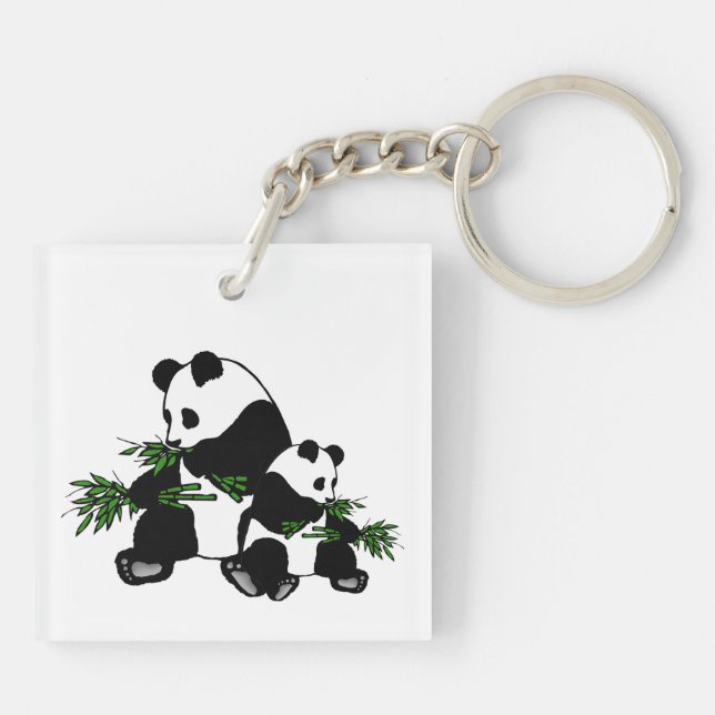 Aufwachsen Panda Schlüsselanhänger (Rückseite)