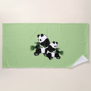 Aufwachsen Panda Strandtuch