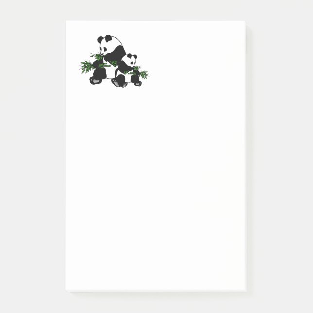 Aufwachsender Panda Post-it Klebezettel (Vorderseite)
