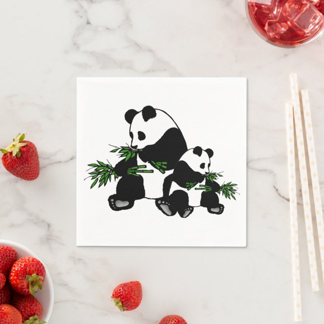 Aufwachsender Panda Serviette (Beispiel)