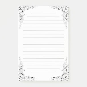 Aufwändig gerahmte und gezeichnete post-it klebezettel