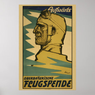 Aufwärts, Oberbayerische Flugspende WW1 Plakat