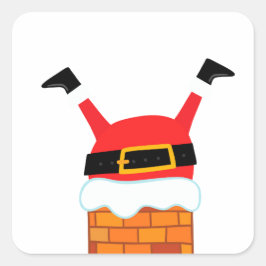 Aufwärts-Santa Quadratischer Aufkleber