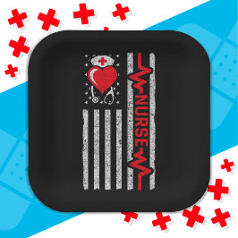 Aufwertung der amerikanischen Flagge Hero Heart Li Pappteller