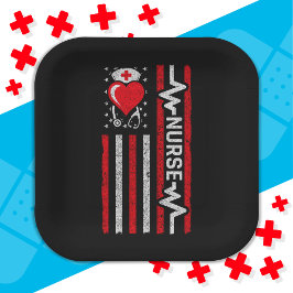 Aufwertung der amerikanischen Flagge Hero Heart Li Pappteller