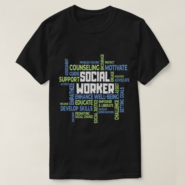 Aufwertung der Sozialarbeiter Monat Sonnige Sozial T-Shirt (Design vorne)