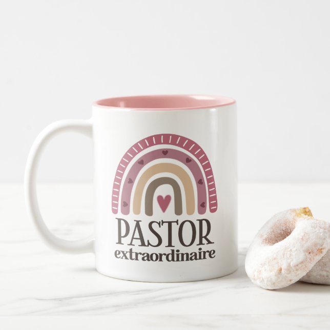 Aufwertung von Pastoren Zweifarbige Tasse (Mit Donut)