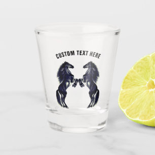Aufziehende Schwarze Pferde Shotglas Personalisier Schnapsglas