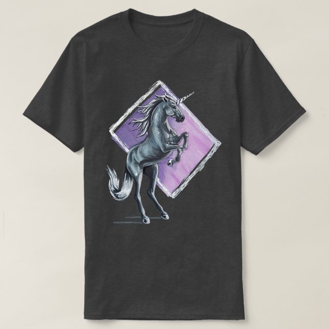 Aufzuchten weißer Einhorn T-Shirt (Design vorne)