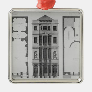 Aufzug des britischen Cafés Silbernes Ornament