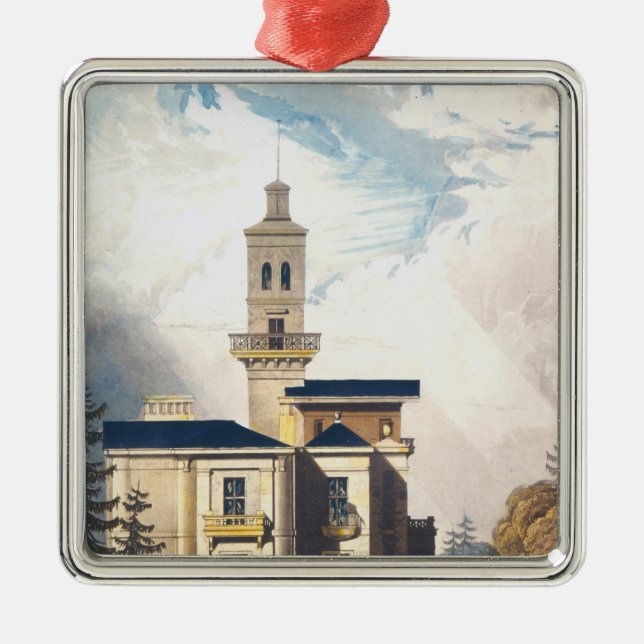 Aufzug eines italienischen Landhaus-oder Silbernes Ornament (Vorne)