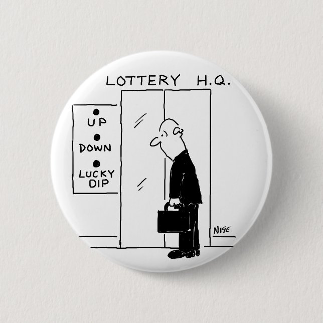 Aufzug oder Aufzug in einem Cartoon am Hauptsitz d Button (Vorderseite)