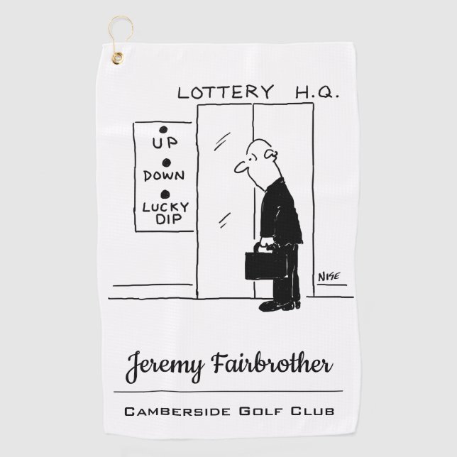 Aufzug oder Aufzug in einem Cartoon am Hauptsitz d Golfhandtuch (Vorderseite)