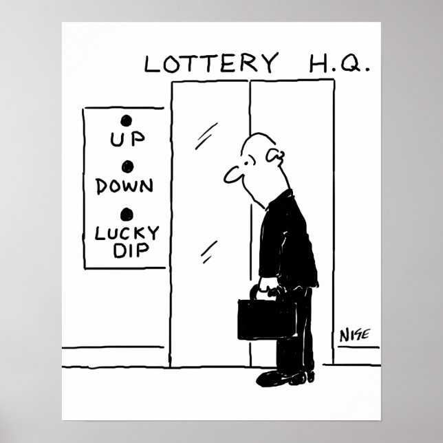 Aufzug oder Aufzug in einem Cartoon am Hauptsitz d Poster (Vorne)